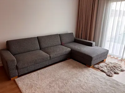IKEA L-shaped corner sofa grey