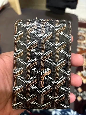 Goyard-style brown card holder / passport sleeve (preowned)