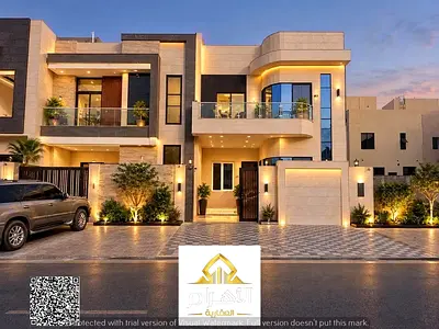 Modern villa in the heart of Al Helio, Ajman, on Al Zubair Street. Ground and first floors, near Al Hamidiya Park. Registration fees included.