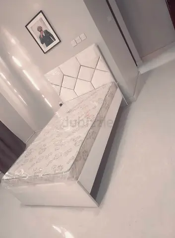 New White modern queen bed frame with mattress