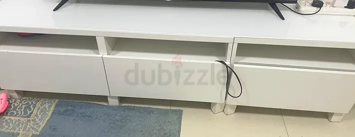 White low TV cabinet / media console in good condition
