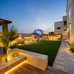 For sale: a villa in Al-Houshi with very luxurious finishes, spacious green areas, an elevator, a sw