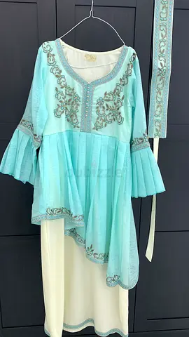 Moroccan embroidered dress, light blue color, small size, brand new, never worn, purchase price 1000