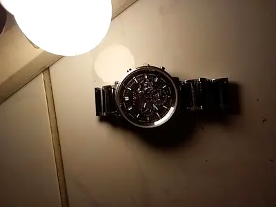 Men's stainless steel analog chronograph watch - working condition