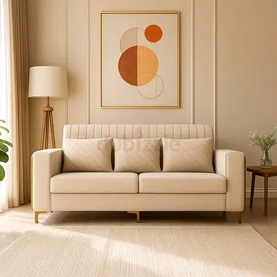 2 seater beige color sofa