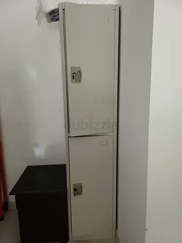 Wall-mounted Overhead Storage Cabinet - Metal, 2 Doors.with side table free