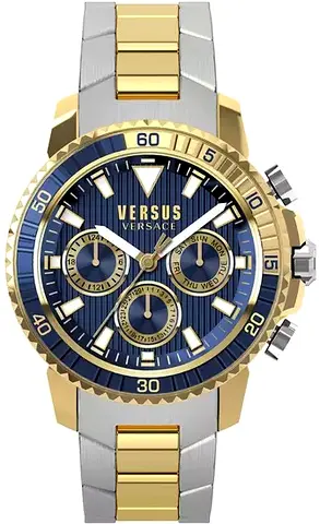 Versus Versace Two-Tone Chronograph Men's Watch - Blue Dial