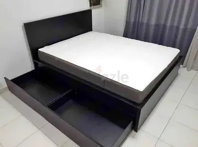 Ikea malam king size bed frame with 2 storage drawers