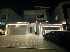 Villa for rent in Al Yasmeen, Ajman, featuring 5 master bedrooms, a majlis, a living area, and a spa