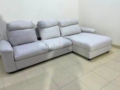 Ikea Lidhult L shale sofa bed under storage space and mattress