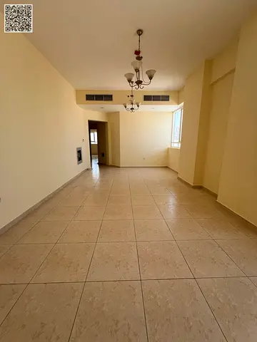 Two bedrooms and a living room in Abu Shagara Price: 38,000 Central air conditioning and central gas With a balcony Built-in wardrobes 4 or 6 installments Deposit: 2,500 cash or post-dated check Fees: