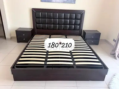 Leather hydraulic king size bed set available ready to sell