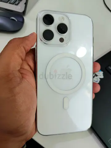 iPhone 16 Pro Max (White) with MagSafe Clear Case - Good Condition
