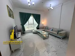 Luxury apartment, second occupancy, one bedroom and living room with an open view. Ajman, Oasis Towe