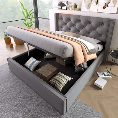 Brand New Gray colour 180*200 King size bed