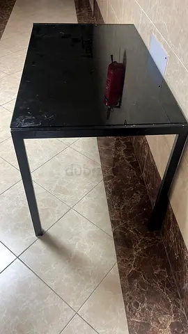 Rectangular glass top table for sale