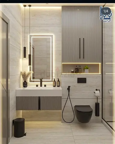Modern Bathroom Vanity with Integrated Sink and Cabinet