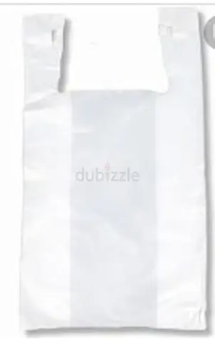 8 TON BULK STOCK – White T-Shirt Plastic Shopping Bags | Wholesale UAE large and medium 57 micron