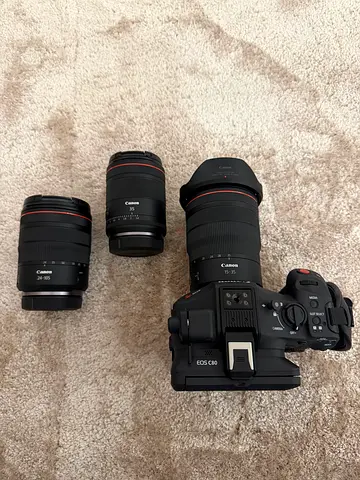 Canon EOS C80 Cinema Camera + 3 RF Lenses Like New