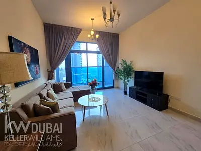 شقة مفروشة بغرفة نوم واحدة | برج سيدني JVC | شرفة وإطلالة على المدينة