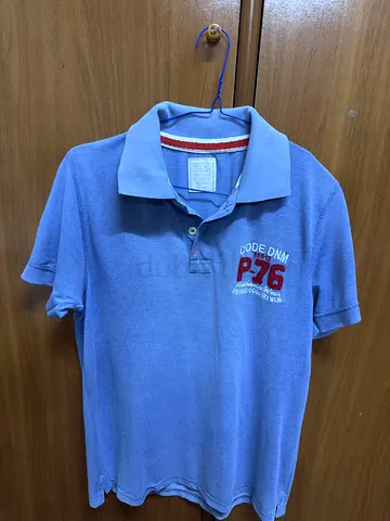 Light blue men's polo shirt size M, casual short-sleeve