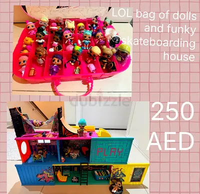 LOL Surprise playset with dolls, skateboard house and carrying case