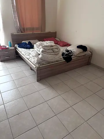 Single bed frame with headboard - light wood finish