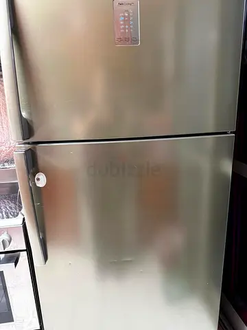 Silver double-door refrigerator - very good working condition