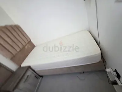 Single bed with mattress and upholstered headboard - good condition