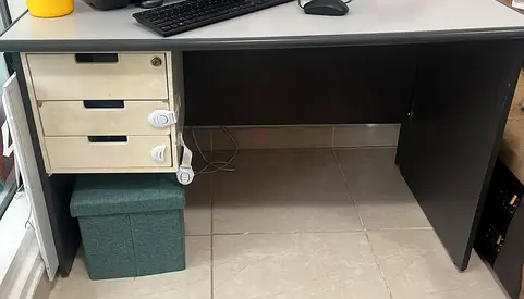 Office / Study Desk with Built-in 3-Drawer Unit