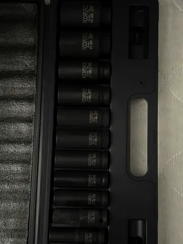 ROCKFORCE Deep Impact Socket Set 13 pcs 1/2" (10, 12-15, 17, 19, 21, 22, 24, 30, 32mm) In a Case