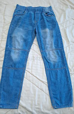 Kids casual blue elastic-waist jeans - good used condition