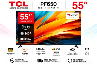 TCL 55″ PF650 4K UHD Smart Fire TV | Dolby Vision & Atmos | 55PF650