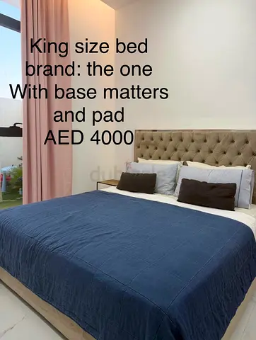 King size tufted bed with base and mattress - The One