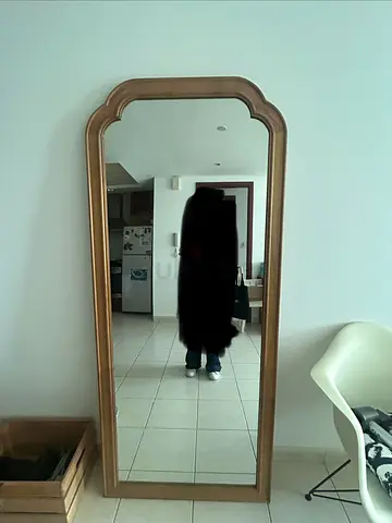 Full-length Wooden Framed Floor Mirror - Classic Arched Top