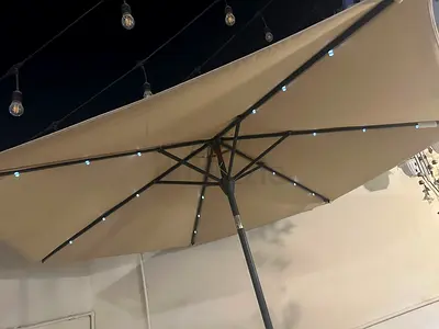 Outdoor Table with 4 Chairs and Umbrella