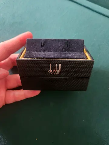 Original Empty Dunhill London Cufflinks Presentation Box with Tag & Guarantee Card