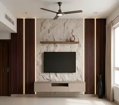 Modern Flat Screen Television with Entertainment System