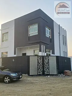 New two-story villa for sale in Sharjah, Umm Khanoor area, corner lot