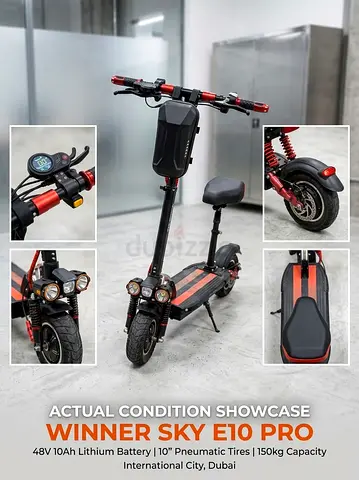 Winner Sky E10 Pro Electric Scooter - 48V 10Ah, Suspension, Seat Included