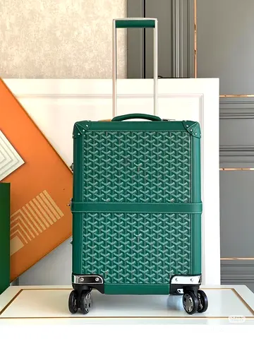 Green goyardine canvas Bourget pm CARRY on suitcase
