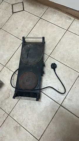 Used Portable Double Electric Hot Plate Cooker - Needs Cleaning