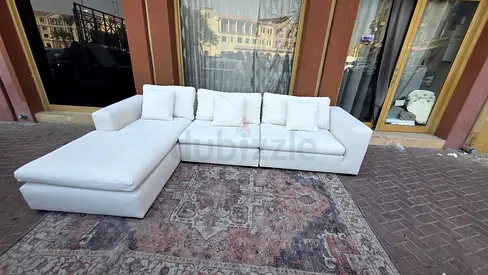 Feather filled Marina Home Sofa Beige