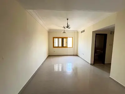 1BR apartment with living room for rent in Al Taawun, Sharjah. 2 bathrooms, prime location near ser
