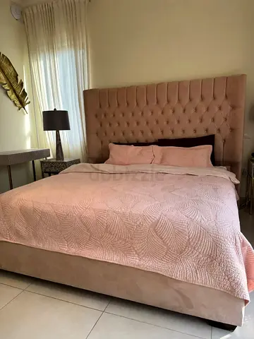 King bed Light Blush Velvet. Mattress store Hotel collection mattress included