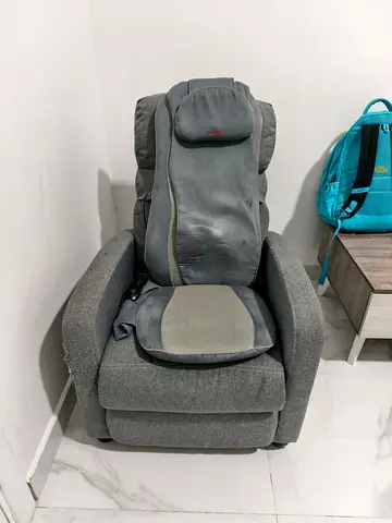 Used Gray Recliner Armchair with Massage Cushion