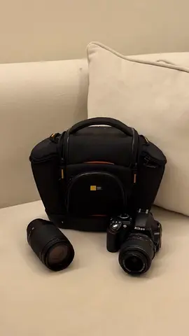 Nikon DSLR with two lenses and camera bag - used, good condition