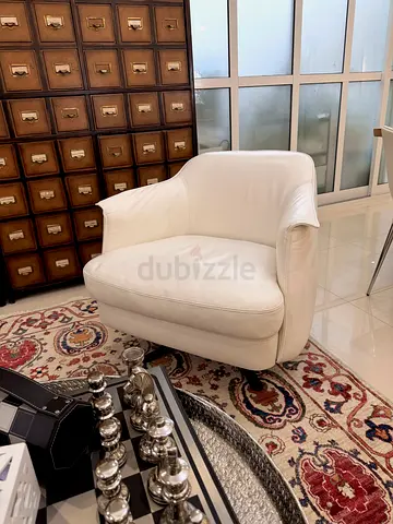 CIERRE Boheme Armchair with Swivel Base full grain Italian leather W82 D86 H72 cm (NEW)