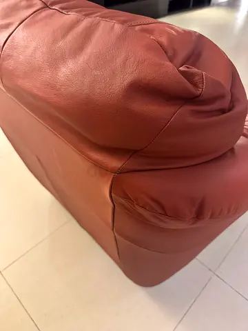 Brown leather single-seater lounge chair - good condition, very rarely used