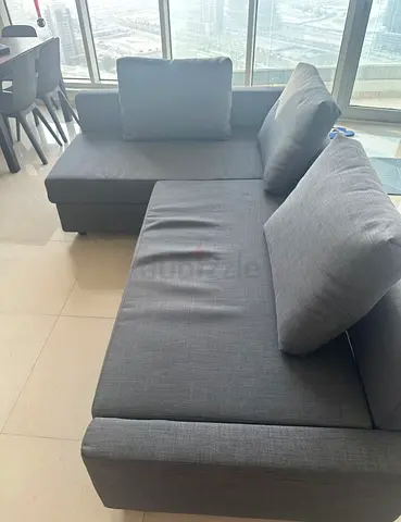Grey L-shaped 3-seater Sofa with Chaise - Good Condition
